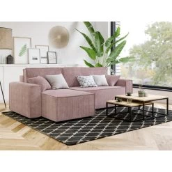 Canapé D'angle MIRA Convertible Et Réversible Velours Côtelé Mauve 14 Canapé D'angle MIRA Convertible Et Réversible Velours Côtelé Mauve -Meuble Déco Soldes canape d angle mira convertible et reversible velours cotele mauve 6