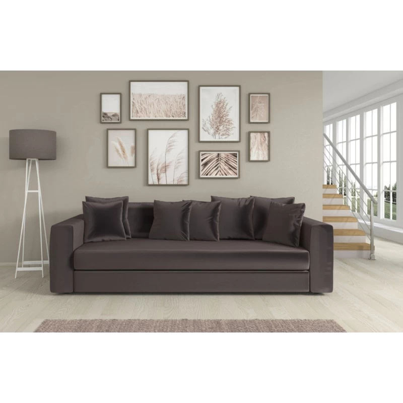 Canapé Droit ADEL Cacharel Fixe En Velours Moka 1 Canapé Droit ADEL Cacharel Fixe En Velours Moka