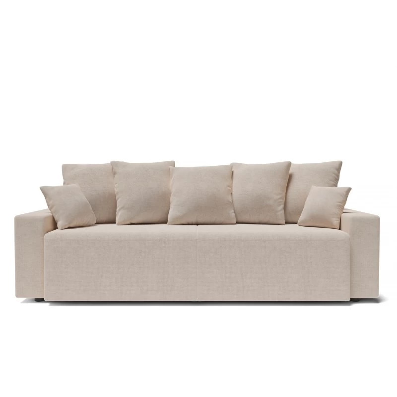 Canapé Droit ALMA Convertible Tissu Beige 3 Places 2 Canapé Droit ALMA Convertible Tissu Beige 3 Places – Image 2