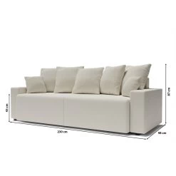 Canapé Droit ALMA Convertible Tissu Bouclette Blanc 3 Places 19 Canapé Droit ALMA Convertible Tissu Bouclette Blanc 3 Places -Meuble Déco Soldes canape droit alma convertible tissu bouclette blanc 3 places 8