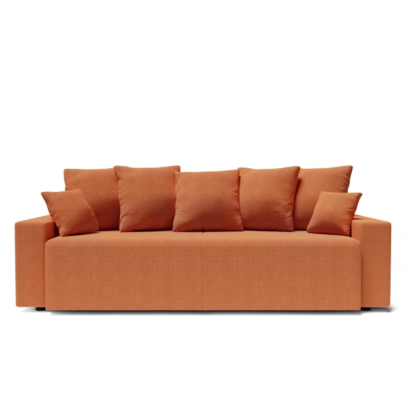 Canapé Droit ALMA Convertible Tissu Rouille 3 Places 2 Canapé Droit ALMA Convertible Tissu Rouille 3 Places – Image 2