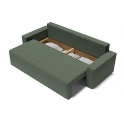 Canapé Droit ALMA Convertible Tissu Vert 3 Places -Meuble Déco Soldes canape droit alma convertible tissu vert 3 places 4