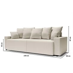 Canapé Droit ALMA Convertible Velours Côtelé Beige 3 Places 19 Canapé Droit ALMA Convertible Velours Côtelé Beige 3 Places -Meuble Déco Soldes canape droit alma convertible velours cotele beige 3 places 9