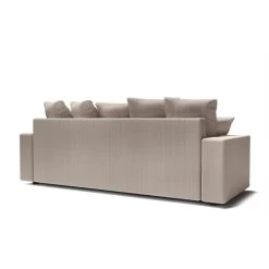 Canapé Droit ALMA Convertible Velours Côtelé Grège 3 Places -Meuble Déco Soldes canape droit alma convertible velours cotele grege 3 places 5