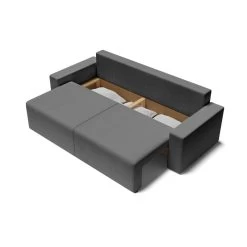 Canapé Droit ALMA Convertible Velours Côtelé Gris Souris 3 Places -Meuble Déco Soldes canape droit alma convertible velours cotele gris souris 3 places 4