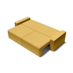 Canapé Droit ALMA Convertible Velours Côtelé Jaune 3 Places 13 Canapé Droit ALMA Convertible Velours Côtelé Jaune 3 Places -Meuble Déco Soldes canape droit alma convertible velours cotele jaune 3 places 3