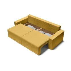 Canapé Droit ALMA Convertible Velours Côtelé Jaune 3 Places 14 Canapé Droit ALMA Convertible Velours Côtelé Jaune 3 Places -Meuble Déco Soldes canape droit alma convertible velours cotele jaune 3 places 4