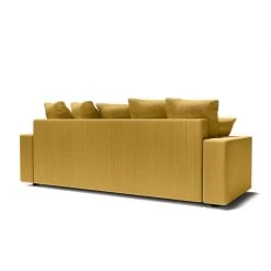 Canapé Droit ALMA Convertible Velours Côtelé Jaune 3 Places 15 Canapé Droit ALMA Convertible Velours Côtelé Jaune 3 Places -Meuble Déco Soldes canape droit alma convertible velours cotele jaune 3 places 5