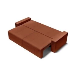 Canapé Droit ALMA Convertible Velours Côtelé Terracotta 3 Places 13 Canapé Droit ALMA Convertible Velours Côtelé Terracotta 3 Places -Meuble Déco Soldes canape droit alma convertible velours cotele terracotta 3 places 3