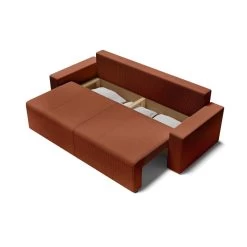 Canapé Droit ALMA Convertible Velours Côtelé Terracotta 3 Places 14 Canapé Droit ALMA Convertible Velours Côtelé Terracotta 3 Places -Meuble Déco Soldes canape droit alma convertible velours cotele terracotta 3 places 4