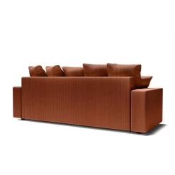 Canapé Droit ALMA Convertible Velours Côtelé Terracotta 3 Places 15 Canapé Droit ALMA Convertible Velours Côtelé Terracotta 3 Places -Meuble Déco Soldes canape droit alma convertible velours cotele terracotta 3 places 5
