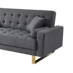 Canapé Droit Auguste Droit Convertible 3 Places Tissu Chiné Gris -Meuble Déco Soldes canape droit auguste droit convertible 3 places tissu chine gris 6