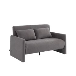 Canapé Droit JADE En Tissu Bouclette Gris Convertible 2 Places -Meuble Déco Soldes canape droit jade en tissu bouclette gris convertible 2 places 2