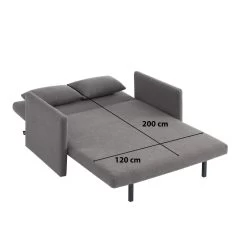 Canapé Droit JADE En Tissu Bouclette Gris Convertible 2 Places -Meuble Déco Soldes canape droit jade en tissu bouclette gris convertible 2 places 7