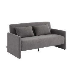Canapé Droit JADE En Tissu Bouclette Gris Convertible 3 Places -Meuble Déco Soldes canape droit jade en tissu bouclette gris convertible 3 places 2
