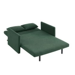 Canapé Droit JADE En Tissu Bouclette Vert Convertible 2 Places -Meuble Déco Soldes canape droit jade en tissu bouclette vert convertible 2 places 3