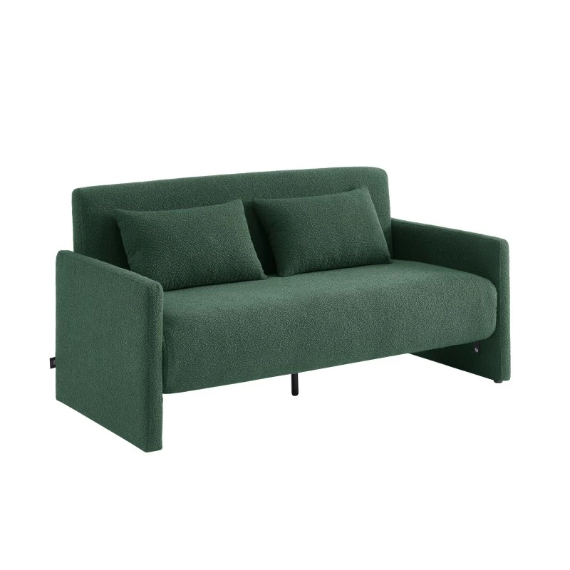 Canapé Droit JADE En Tissu Bouclette Vert Convertible 3 Places 3 Canapé Droit JADE En Tissu Bouclette Vert Convertible 3 Places – Image 3