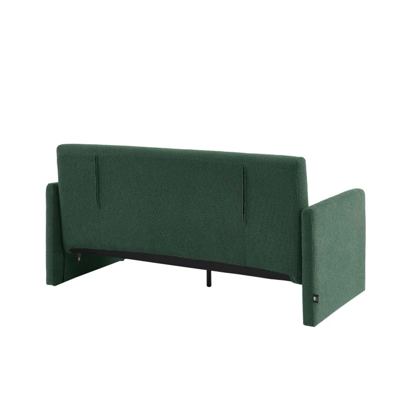 Canapé Droit JADE En Tissu Bouclette Vert Convertible 3 Places 5 Canapé Droit JADE En Tissu Bouclette Vert Convertible 3 Places – Image 5