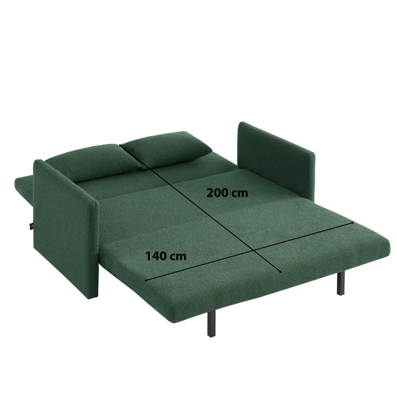 Canapé Droit JADE En Tissu Bouclette Vert Convertible 3 Places 8 Canapé Droit JADE En Tissu Bouclette Vert Convertible 3 Places – Image 8