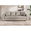 Canapé Droit KRISTI Convertible Tissu Grège 3 Places