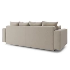 Canapé Droit KRISTI Convertible Tissu Grège 3 Places -Meuble Déco Soldes canape droit kristi convertible tissu grege 5