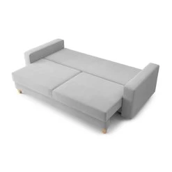 Canapé Droit KRISTI Convertible Tissu Gris 3 Places -Meuble Déco Soldes canape droit kristi convertible tissu gris 3 places 3