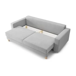 Canapé Droit KRISTI Convertible Tissu Gris 3 Places -Meuble Déco Soldes canape droit kristi convertible tissu gris 3 places 4