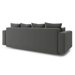 Canapé Droit KRISTI Convertible Tissu Gris 3 Places -Meuble Déco Soldes canape droit kristi convertible tissu gris 5