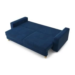 Canapé Droit KRISTI Convertible Velours Côtelé Bleu 3 Places 11 Canapé Droit KRISTI Convertible Velours Côtelé Bleu 3 Places -Meuble Déco Soldes canape droit kristi convertible velours cotele bleu 3