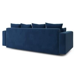 Canapé Droit KRISTI Convertible Velours Côtelé Bleu 3 Places 13 Canapé Droit KRISTI Convertible Velours Côtelé Bleu 3 Places -Meuble Déco Soldes canape droit kristi convertible velours cotele bleu 5