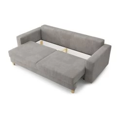 Canapé Droit KRISTI Convertible Velours Côtelé Gris Clair 3 Places 14 Canapé Droit KRISTI Convertible Velours Côtelé Gris Clair 3 Places -Meuble Déco Soldes canape droit kristi convertible velours cotele gris clair 4