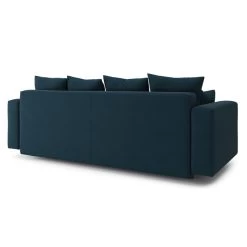 Canapé Droit KRISTI Convertible Tissu Bleu 3 Places -Meuble Déco Soldes canape droit kristi tissu bleu convertible 3pl 5