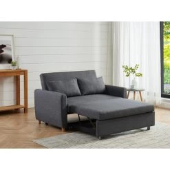 Canapé Droit LAURA En Tissu Anthracite Convertible 2 Places 17 Canapé Droit LAURA En Tissu Anthracite Convertible 2 Places -Meuble Déco Soldes canape droit laura en tissu anthracite convertible 2 places 7