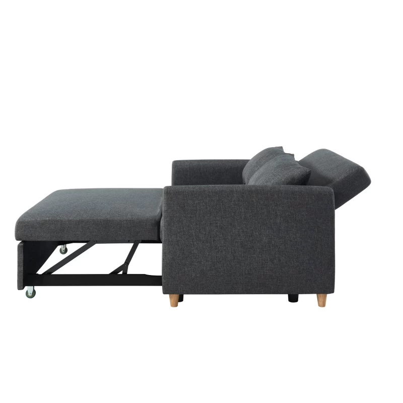 Canapé Droit LAURA En Tissu Anthracite Convertible 3 Places 5 Canapé Droit LAURA En Tissu Anthracite Convertible 3 Places – Image 5