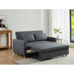 Canapé Droit LAURA En Tissu Anthracite Convertible 3 Places 17 Canapé Droit LAURA En Tissu Anthracite Convertible 3 Places -Meuble Déco Soldes canape droit laura en tissu anthracite convertible 3 places 7