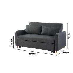 Canapé Droit LAURA En Tissu Anthracite Convertible 3 Places 18 Canapé Droit LAURA En Tissu Anthracite Convertible 3 Places -Meuble Déco Soldes canape droit laura en tissu anthracite convertible 3 places 8