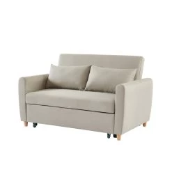 Canapé Droit LAURA En Tissu Beige Convertible 2 Places 12 Canapé Droit LAURA En Tissu Beige Convertible 2 Places -Meuble Déco Soldes canape droit laura en tissu beige convertible 2 places 2