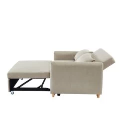 Canapé Droit LAURA En Tissu Beige Convertible 2 Places 14 Canapé Droit LAURA En Tissu Beige Convertible 2 Places -Meuble Déco Soldes canape droit laura en tissu beige convertible 2 places 4