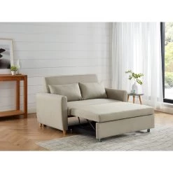 Canapé Droit LAURA En Tissu Beige Convertible 2 Places 17 Canapé Droit LAURA En Tissu Beige Convertible 2 Places -Meuble Déco Soldes canape droit laura en tissu beige convertible 2 places 7