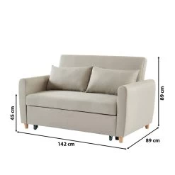 Canapé Droit LAURA En Tissu Beige Convertible 2 Places 18 Canapé Droit LAURA En Tissu Beige Convertible 2 Places -Meuble Déco Soldes canape droit laura en tissu beige convertible 2 places 8