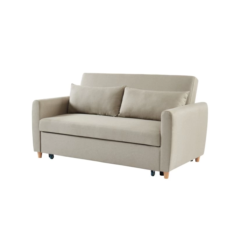 Canapé Droit LAURA En Tissu Beige Convertible 3 Places 3 Canapé Droit LAURA En Tissu Beige Convertible 3 Places – Image 3