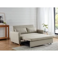 Canapé Droit LAURA En Tissu Beige Convertible 3 Places 17 Canapé Droit LAURA En Tissu Beige Convertible 3 Places -Meuble Déco Soldes canape droit laura en tissu beige convertible 3 places 7