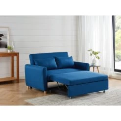 Canapé Droit LAURA En Tissu Bleu Nuit Convertible 2 Places 17 Canapé Droit LAURA En Tissu Bleu Nuit Convertible 2 Places -Meuble Déco Soldes canape droit laura en tissu bleu nuit convertible 2 places 7