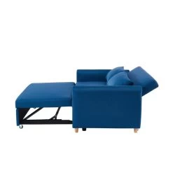Canapé Droit LAURA En Tissu Bleu Nuit Convertible 3 Places 14 Canapé Droit LAURA En Tissu Bleu Nuit Convertible 3 Places -Meuble Déco Soldes canape droit laura en tissu bleu nuit convertible 3 places 4