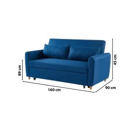 Canapé Droit LAURA En Tissu Bleu Nuit Convertible 3 Places 18 Canapé Droit LAURA En Tissu Bleu Nuit Convertible 3 Places -Meuble Déco Soldes canape droit laura en tissu bleu nuit convertible 3 places 8