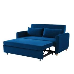 Canapé Droit LAURA En Velours Bleu Convertible 3 Places 13 Canapé Droit LAURA En Velours Bleu Convertible 3 Places -Meuble Déco Soldes canape droit laura en velours bleu convertible 3 places 3