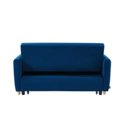 Canapé Droit LAURA En Velours Bleu Convertible 3 Places 16 Canapé Droit LAURA En Velours Bleu Convertible 3 Places -Meuble Déco Soldes canape droit laura en velours bleu convertible 3 places 6
