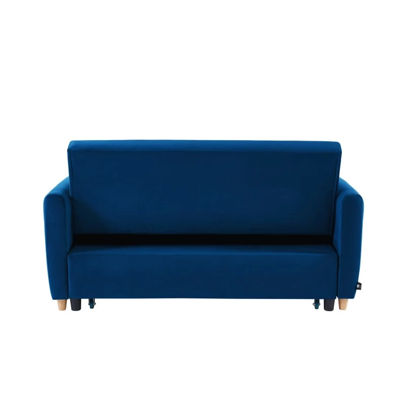 Canapé Droit LAURA En Velours Bleu Convertible 3 Places 7 Canapé Droit LAURA En Velours Bleu Convertible 3 Places – Image 7