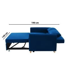 Canapé Droit LAURA En Velours Bleu Convertible 3 Places 19 Canapé Droit LAURA En Velours Bleu Convertible 3 Places -Meuble Déco Soldes canape droit laura en velours bleu convertible 3 places 9