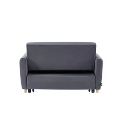 Canapé Droit LAURA En Velours Gris Convertible 2 Places -Meuble Déco Soldes canape droit laura en velours gris convertible 2 places 6